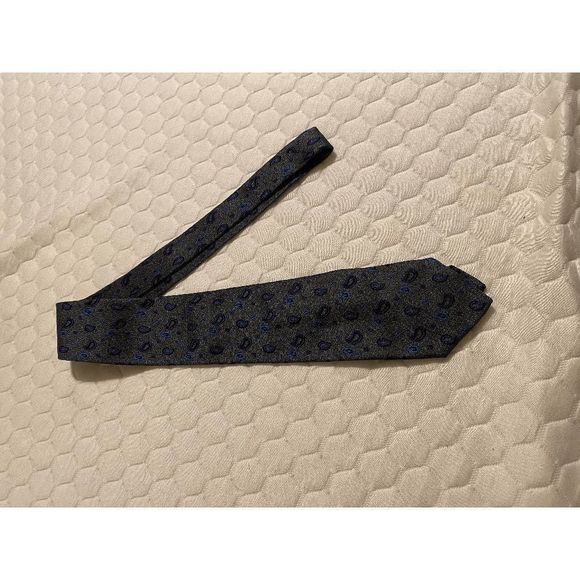 Tino Cosma ☀️ Men Paisley Silk Tie Gray - Picture 1 of 4